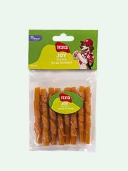 בונזו ג'וי חטיף רצועות גזר עם עוף 90 גרם