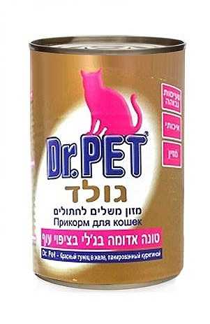 ד"ר פט גולד טונה ועוף בג'לי לחתול 400 גר'