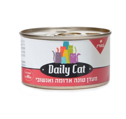 דיילי קט מעדן טונה אדומה ואנשובי לחתול 85 גר'