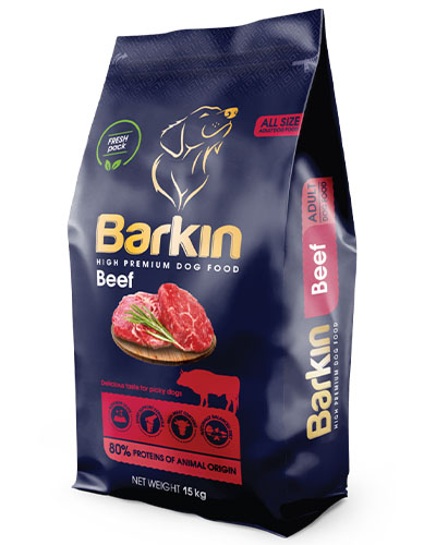ברקין אוכל לכלב בוגר בקר 15 ק"ג Barkin