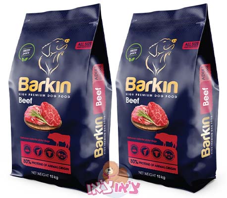 דיל 2 יח' ברקין אוכל לכלב בוגר בקר 15 ק"ג Barkin